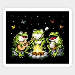 Cottagecore Frogs Camping Sticker